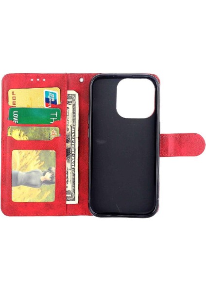 IPhone 15 Için Filp Durumda Pro Kart Tutucu Kickstand Tam Koruma Kapatma (Yurt Dışından)
