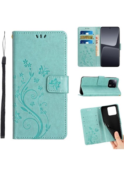 Xiaomi 13T Için Filp DURUMDA/13T Pro Kickstand Manyetik Kapatma Bilek Kayışı Pu (Yurt Dışından)