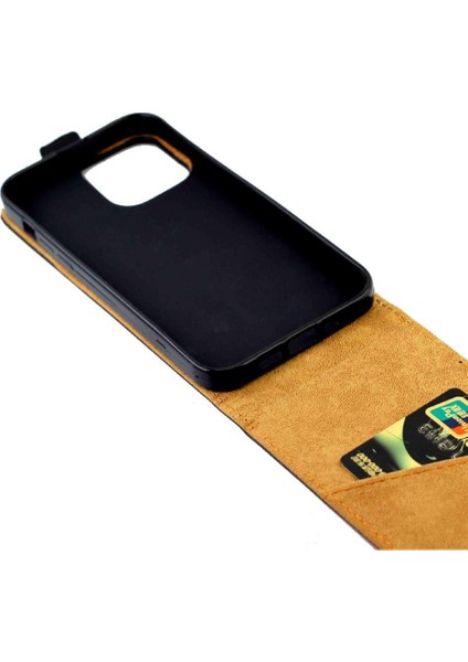 Dikey Flip Case IPhone 15 Pro Max Kart Yuvası Koruyucu Kapak Tpu (Yurt Dışından)