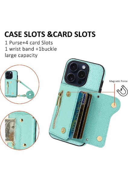 IPhone 14 Için Kılıf Artı Mini Sırt Çantası Hafif Kart Yuvaları Büyük Uzun (Yurt Dışından)