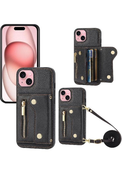 IPhone 15 Için Kılıf Hafif Kart Yuvaları Mini Sırt Çantası Büyük Kapasiteli (Yurt Dışından)