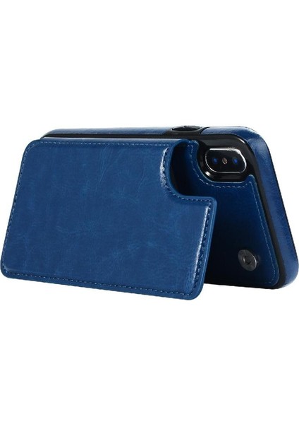 Cüzdan Kılıf IPhone X/xs Kickstand Kart Yuvaları ile Pu Deri Kart (Yurt Dışından)