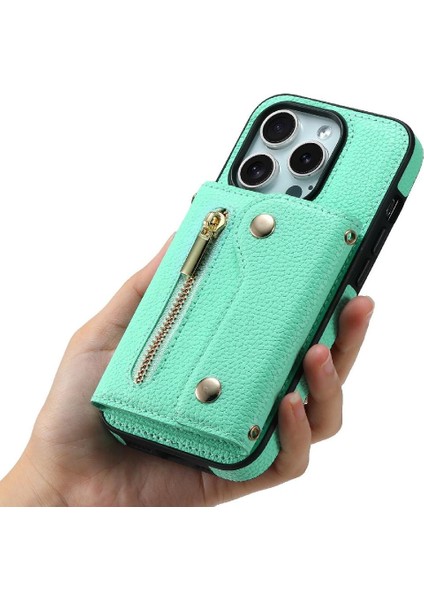 IPhone 15 Için Kılıf Pro Max Kart Yuvaları Uzun Kayış Mini Sırt Çantası Büyük (Yurt Dışından)