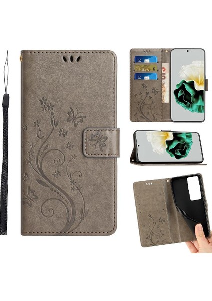 Huawei P60 Kart Tutucu Bilek Kayışı Pu Deri Manyetik Için Filp Durumda (Yurt Dışından)