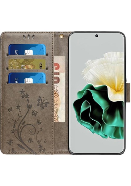 Huawei P60 Kart Tutucu Bilek Kayışı Pu Deri Manyetik Için Filp Durumda (Yurt Dışından)