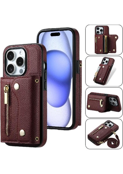 IPhone 11 Için Kılıf Pro Kart Yuvaları Mini Sırt Çantası Uzun Kayış Hafif (Yurt Dışından)