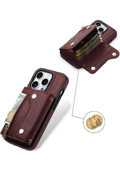 IPhone 11 Için Kılıf Pro Kart Yuvaları Mini Sırt Çantası Uzun Kayış Hafif (Yurt Dışından)