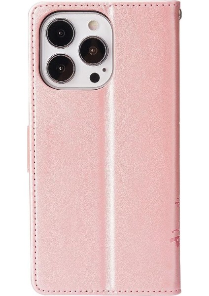 IPhone 16 Için Filp Durumda Pro Manyetik Kapatma Pu Deri Kickstand Kart (Yurt Dışından)