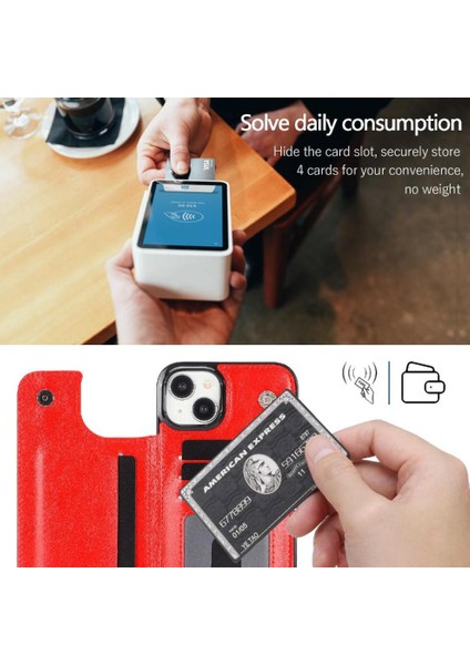 Kart Tutucu Çift Manyetik ile IPhone 15 Için Cüzdan Kılıf Pu Deri (Yurt Dışından) fırsatları