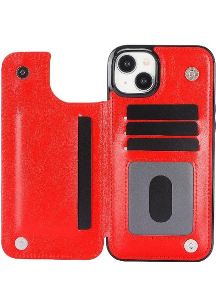 Kart Tutucu Çift Manyetik ile IPhone 15 Için Cüzdan Kılıf Pu Deri (Yurt Dışından) indirimleri