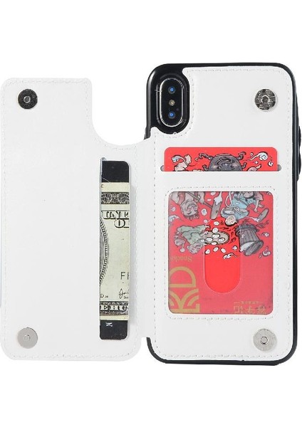 Cüzdan Kılıf IPhone X/xs Kickstand Kart Yuvaları ile Pu Deri Kart (Yurt Dışından)