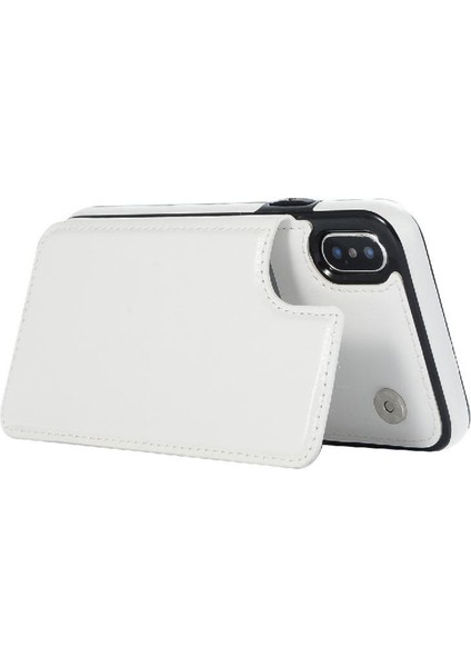 Cüzdan Kılıf IPhone X/xs Kickstand Kart Yuvaları ile Pu Deri Kart (Yurt Dışından)