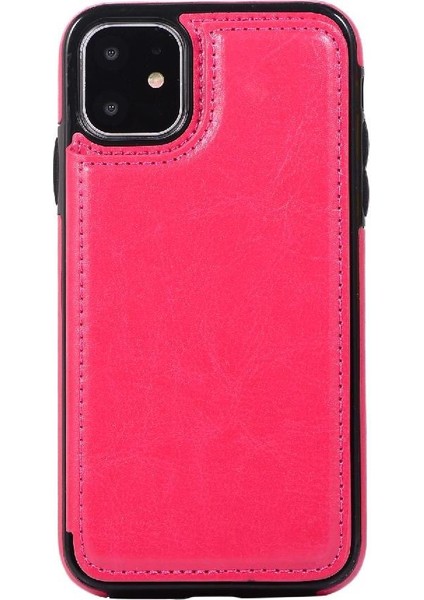 Kart Tutucu Çift ile IPhone 11 Pu Deri Kickstand Için Cüzdan Kılıf (Yurt Dışından)