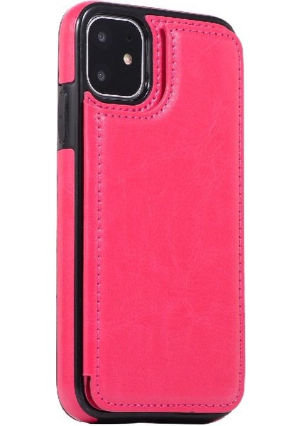 Kart Tutucu Çift ile IPhone 11 Pu Deri Kickstand Için Cüzdan Kılıf (Yurt Dışından)