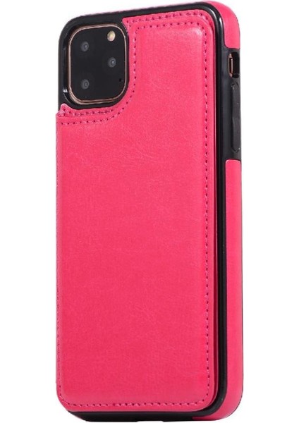 Kart Tutucu Kart Yuvaları Toka ile IPhone 11 Pro Pu Deri Için Cüzdan Kılıf (Yurt Dışından)