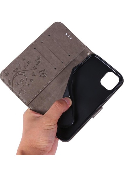 IPhone 11 Için Filp Durumda Kart Tutucu Manyetik Kapatma Pu Deri Kickstand (Yurt Dışından)