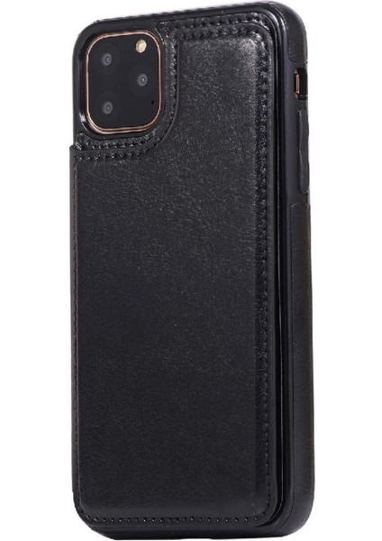 Kart Tutucu Kart Yuvaları Toka ile IPhone 11 Pro Pu Deri Için Cüzdan Kılıf (Yurt Dışından)