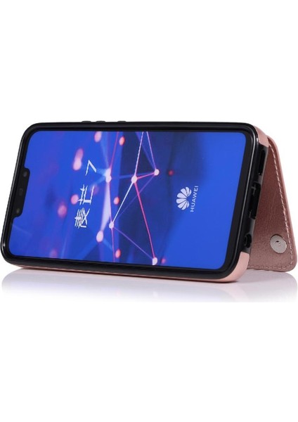 Cüzdan Kılıf Huawei Mate 20 Lite Için Kickstand Pu Deri Kart Yuvaları Çift (Yurt Dışından)