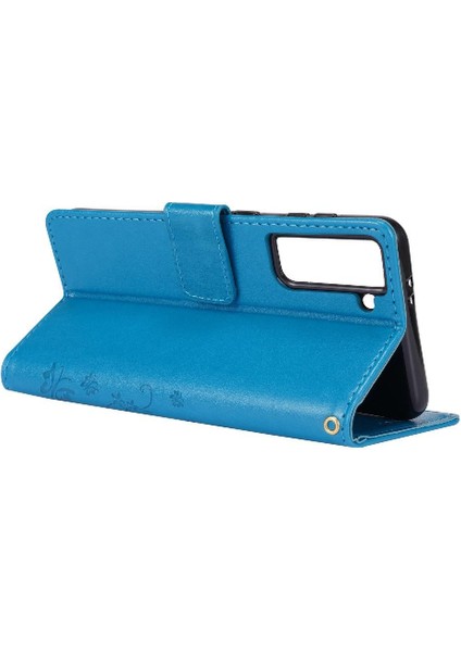 Samsung Galaxy S21 Fe 5g Için Filp Durumda Kickstand Bilek Kayışı Kart Tutucu (Yurt Dışından)