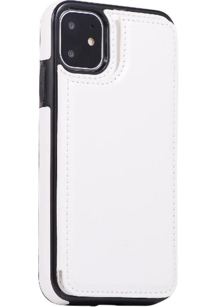 Kart Tutucu Çift ile IPhone 11 Pu Deri Kickstand Için Cüzdan Kılıf (Yurt Dışından)