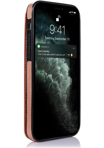 Kart Sahibi ile IPhone 13 Pro Max Pu Deri Kart Yuvaları Için Cüzdan Kılıf (Yurt Dışından)