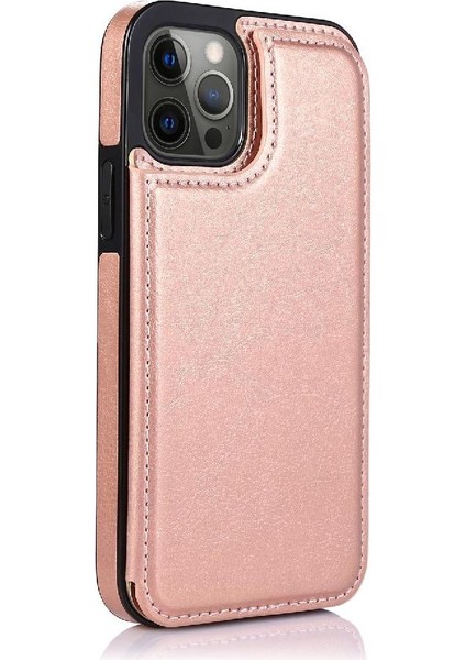 Kart Sahibi ile IPhone 13 Pro Max Pu Deri Kart Yuvaları Için Cüzdan Kılıf (Yurt Dışından)