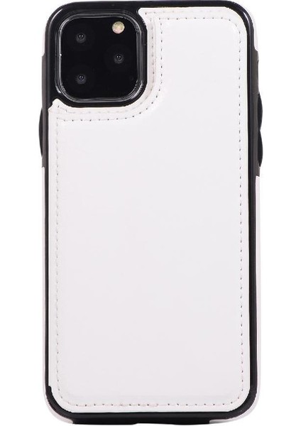 Kart Tutucu Kickstand ile IPhone 11 Pro Max Pu Deri Için Cüzdan Kılıf (Yurt Dışından)