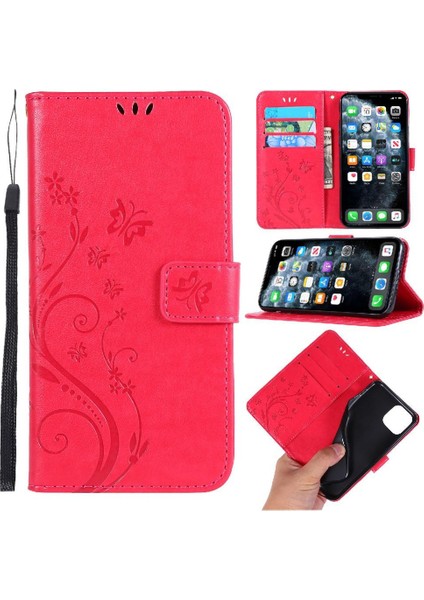 IPhone 11 Için Filp Durumda Pro Max Kart Tutucu Bilek Kayışı Kickstand Pu (Yurt Dışından)
