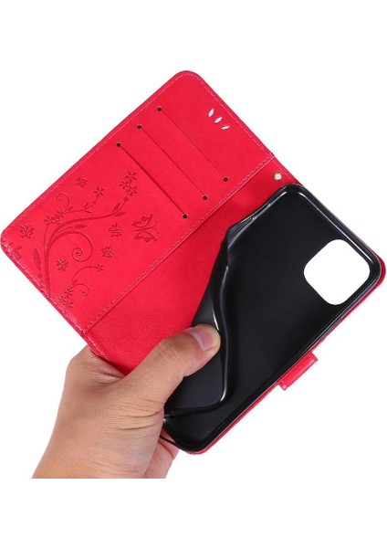IPhone 11 Için Filp Durumda Pro Max Kart Tutucu Bilek Kayışı Kickstand Pu (Yurt Dışından)