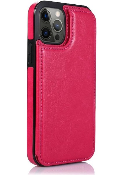Kart Sahibi ile IPhone 13 Pro Max Pu Deri Kart Yuvaları Için Cüzdan Kılıf (Yurt Dışından)
