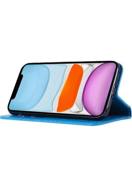 IPhone 11 Için Filp Durumda Kart Tutucu Manyetik Kapatma Pu Deri Kickstand (Yurt Dışından)