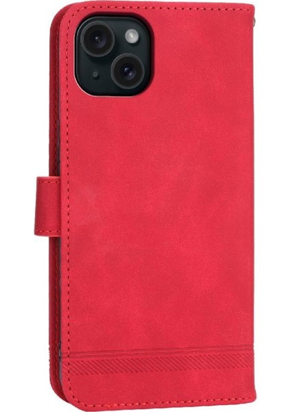 IPhone 15 Için Flip Case Artı Manyetik Kapatma Nakit Cep Premium Kart (Yurt Dışından)