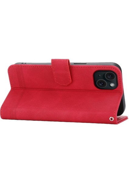 IPhone 15 Için Flip Case Artı Manyetik Kapatma Nakit Cep Premium Kart (Yurt Dışından)