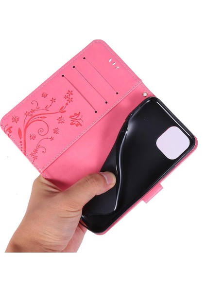 IPhone 11 Için Filp Durumda Pro Max Kart Tutucu Bilek Kayışı Kickstand Pu (Yurt Dışından)