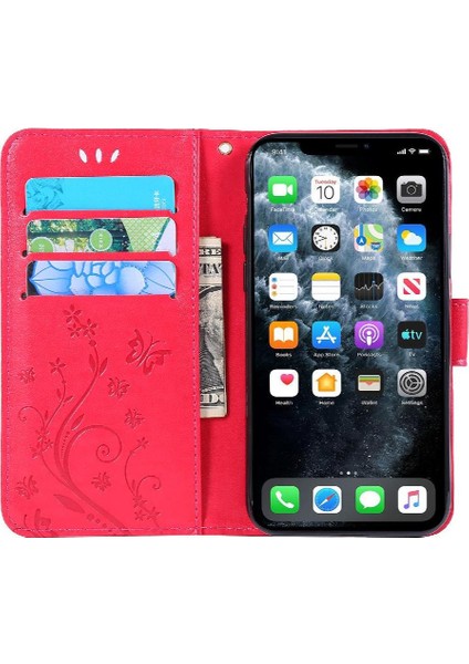 IPhone 11 Için Filp Durumda Pro Kickstand Manyetik Kapatma Pu Deri Kart (Yurt Dışından)
