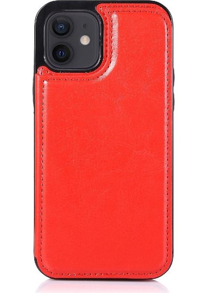 Kart Tutucu Çift Manyetik ile IPhone 12 Mini Kickstand Için Cüzdan Kılıf (Yurt Dışından)