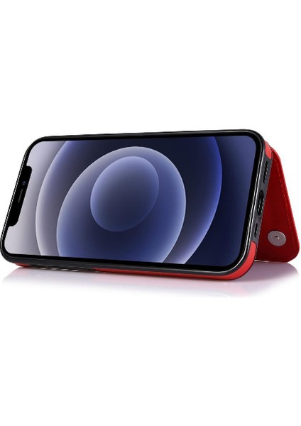 Kart Tutucu Çift Manyetik ile IPhone 12 Mini Kickstand Için Cüzdan Kılıf (Yurt Dışından)