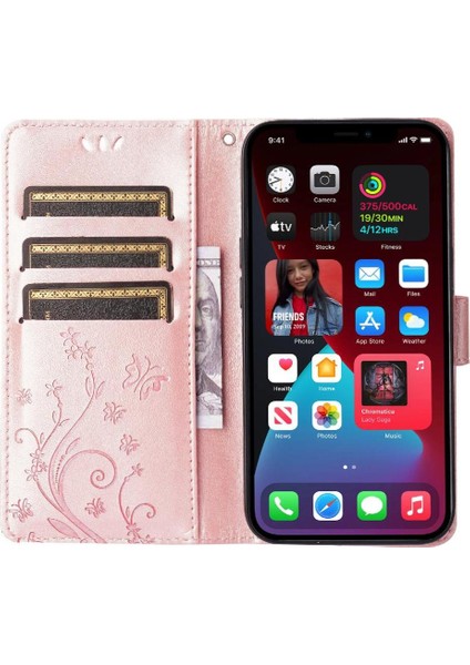 IPhone 13 Için Filp Durumda Pro Manyetik Kapatma Kart Tutucu Bilek Kayışı Pu (Yurt Dışından)