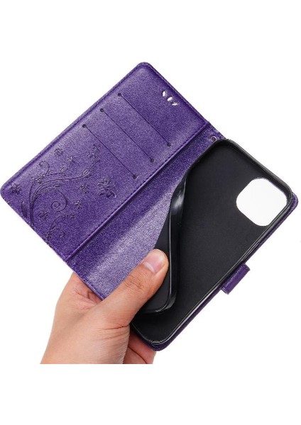 IPhone 15 Için Pu Deri Kickstand Durumda Kart Tutucu Manyetik Kapatma (Yurt Dışından) modelleri