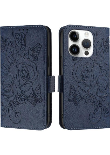 Kredi Kartı Yuvası ile IPhone 15 Pro Pu Deri Manyetik Cüzdan Kılıf (Yurt Dışından)