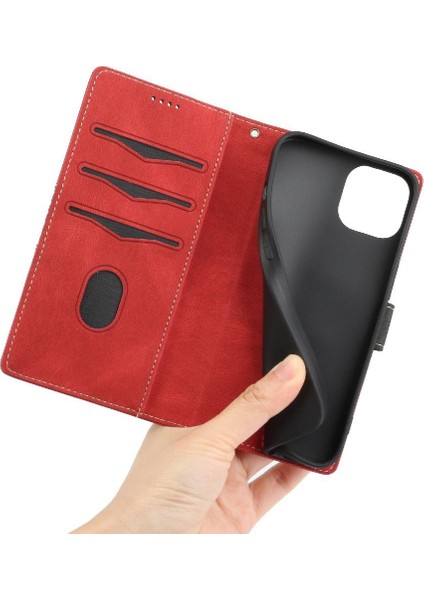 IPhone 14 Için Cüzdan Durumda Artı Bilek Kayışı Kickstand Manyetik Kapatma Kartı (Yurt Dışından)
