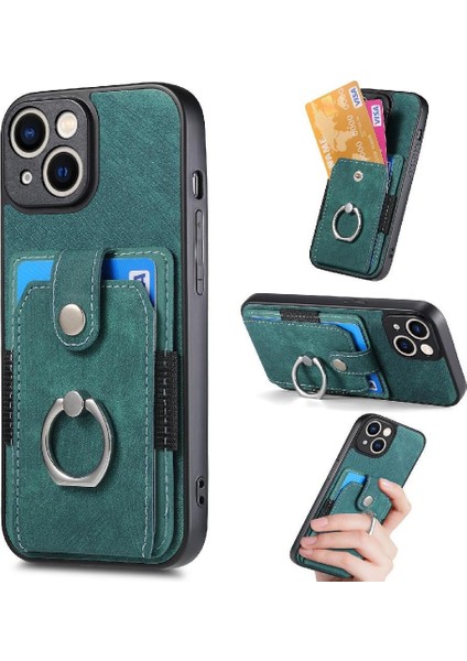 IPhone 14 Için Kılıf Artı Manyetik Araç Montaj Halkası Tutucu Standı Crad Yuvası (Yurt Dışından)