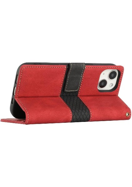 IPhone 15 Için Cüzdan Durumda Artı Kart Yuvası Manyetik Kapatma Kickstand Bilek (Yurt Dışından)
