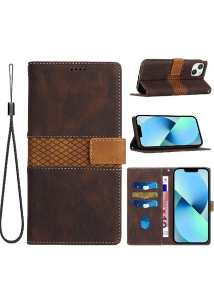IPhone 15 Için Cüzdan Durumda Artı Kart Yuvası Manyetik Kapatma Kickstand Bilek (Yurt Dışından)
