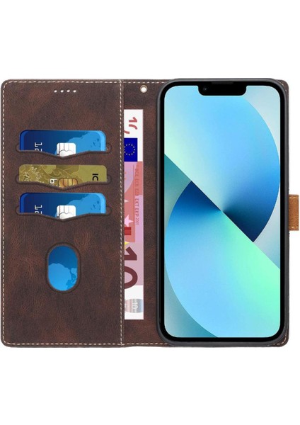 IPhone 15 Için Cüzdan Durumda Artı Kart Yuvası Manyetik Kapatma Kickstand Bilek (Yurt Dışından)