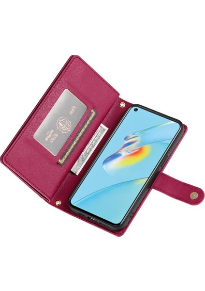 Oppo Oppo 5g Bilek Kayışı Kickstand Çok Fonksiyonlu Kart Yuvaları Için Flip Case (Yurt Dışından)