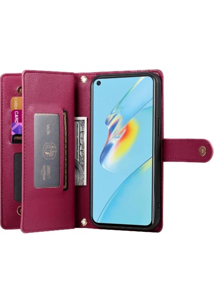 Oppo Oppo 5g Bilek Kayışı Kickstand Çok Fonksiyonlu Kart Yuvaları Için Flip Case (Yurt Dışından)