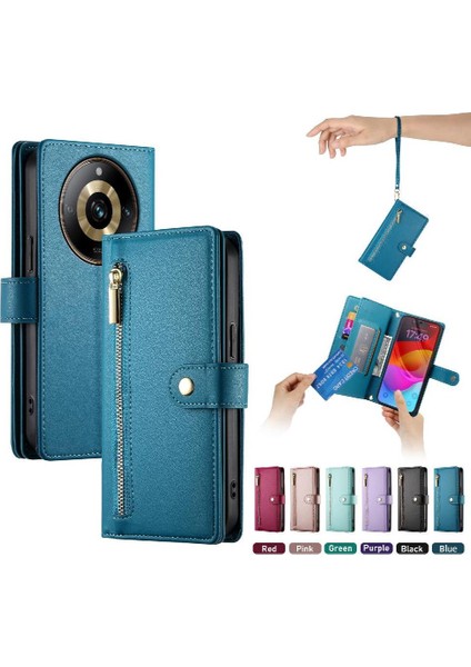 Realme 11 Pro Artı 5g Çok Fonksiyonlu Kart Yuvaları Kickstand Için Flip Case (Yurt Dışından)