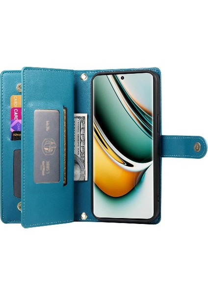 Realme 11 Pro Artı 5g Çok Fonksiyonlu Kart Yuvaları Kickstand Için Flip Case (Yurt Dışından)