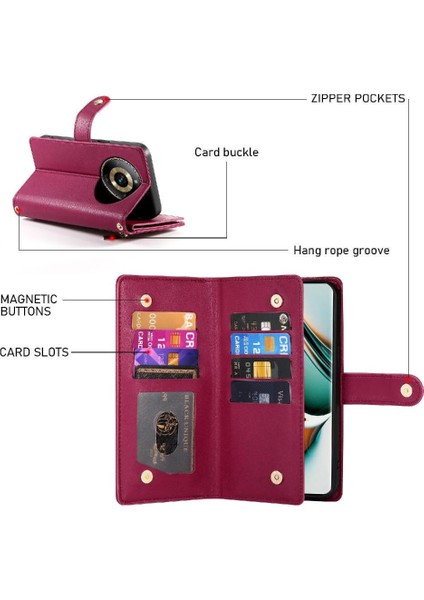 Realme 11 Pro 5g Cüzdan Bölmesi Kickstand Kart Yuvaları Için Flip Case (Yurt Dışından)
